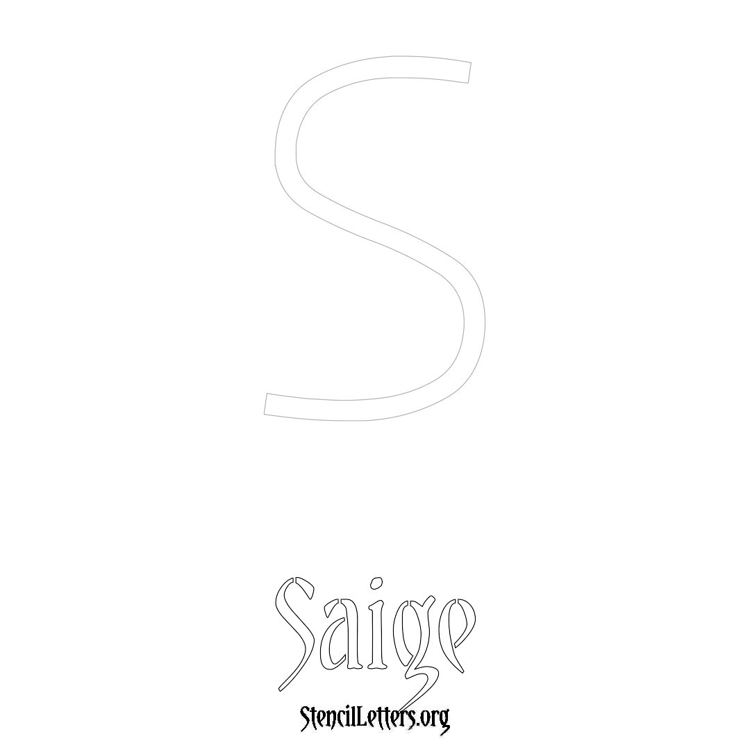 Saige printable name initial stencil in Simple Elegant Lettering