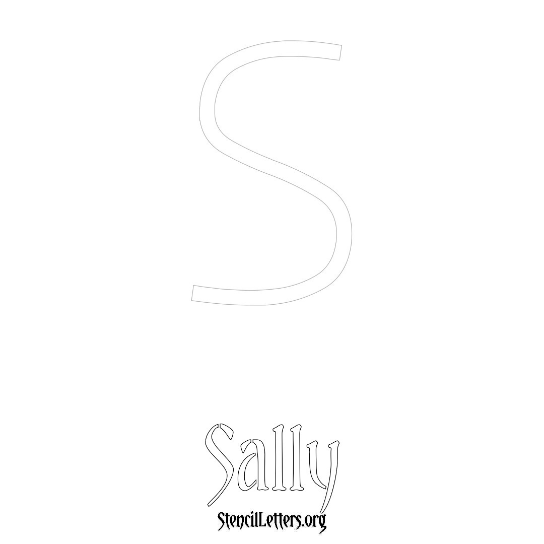 Sally printable name initial stencil in Simple Elegant Lettering