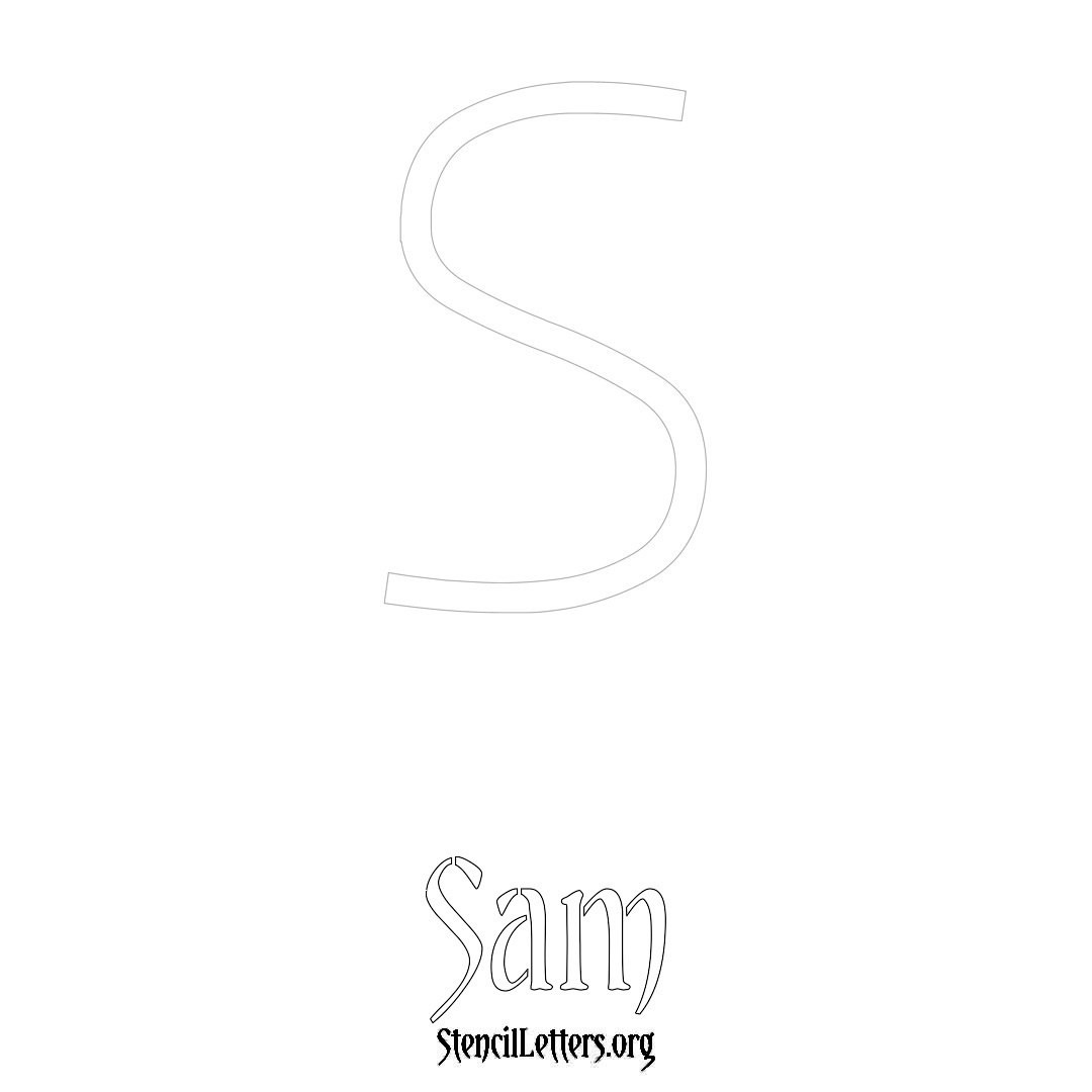 Sam printable name initial stencil in Simple Elegant Lettering