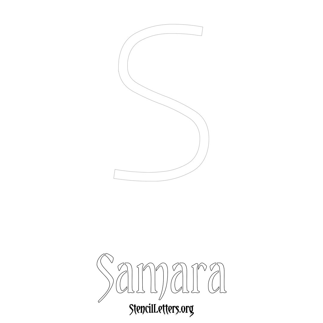 Samara printable name initial stencil in Simple Elegant Lettering