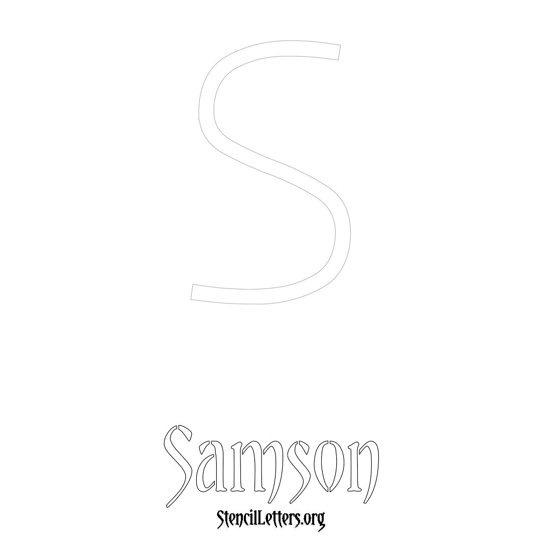 Samson printable name initial stencil in Simple Elegant Lettering