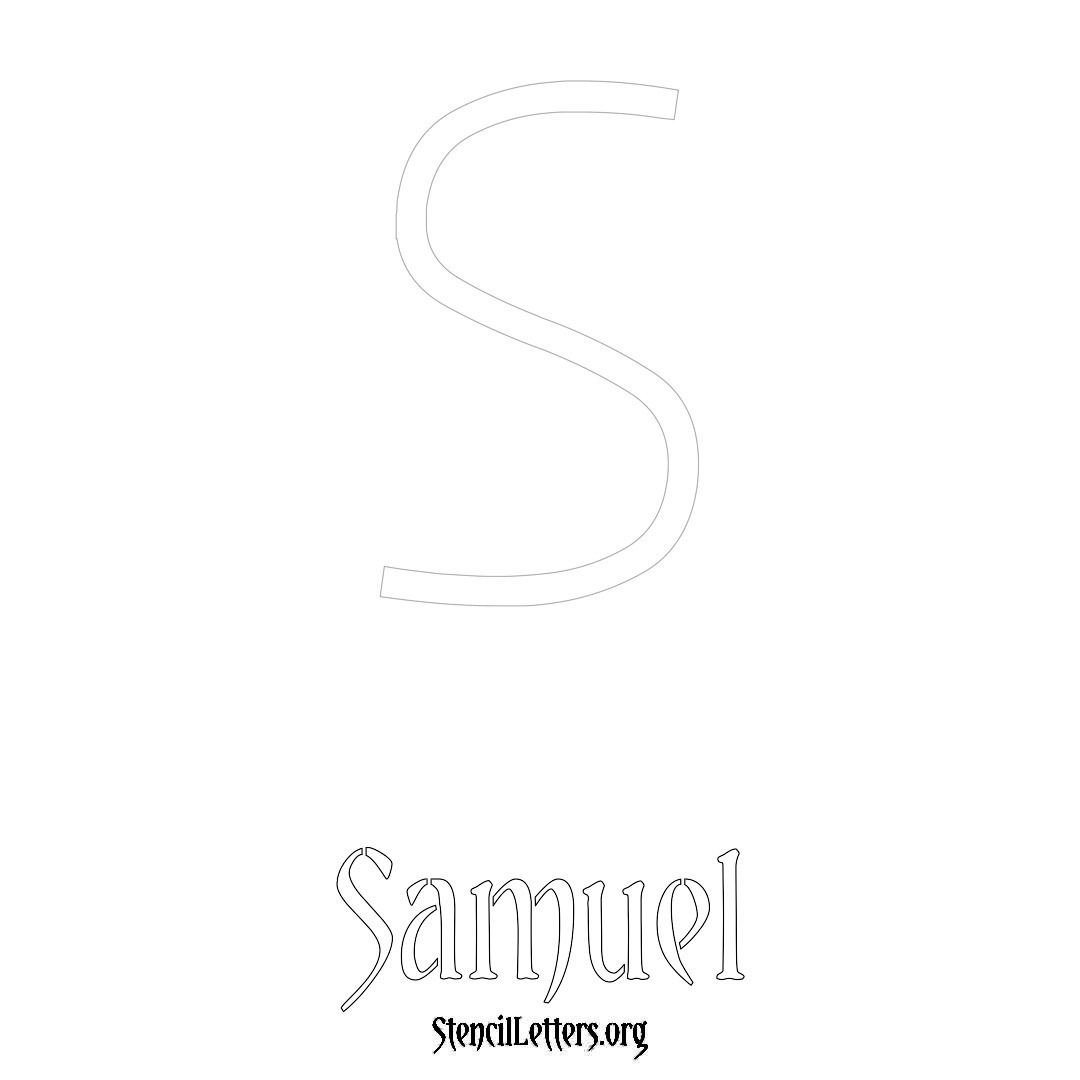 Samuel printable name initial stencil in Simple Elegant Lettering