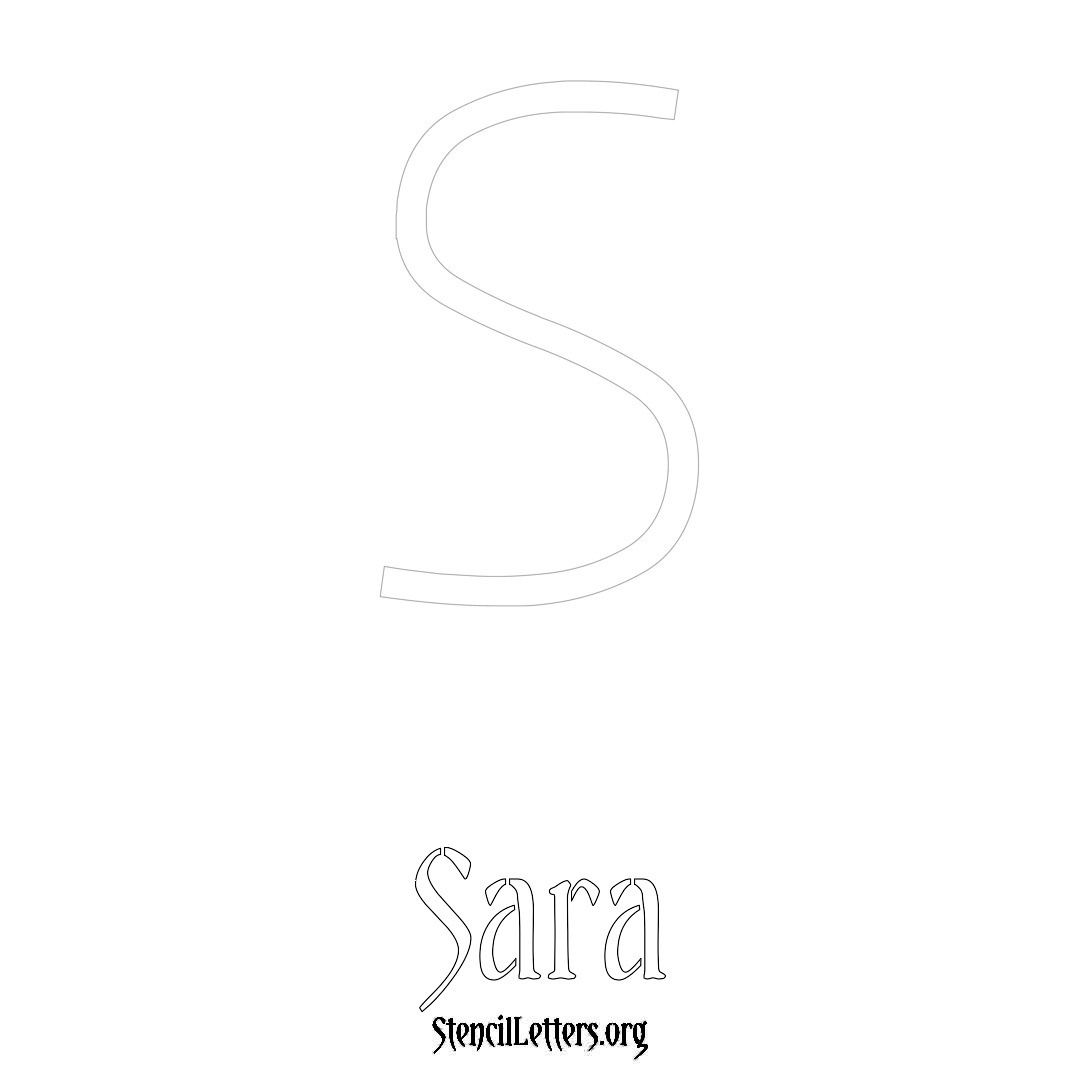 Sara printable name initial stencil in Simple Elegant Lettering