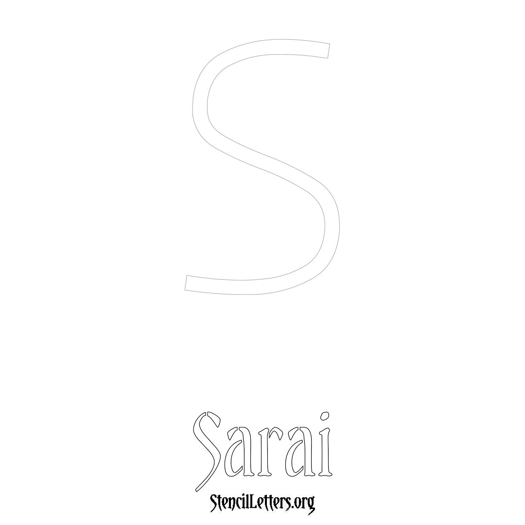 Sarai printable name initial stencil in Simple Elegant Lettering