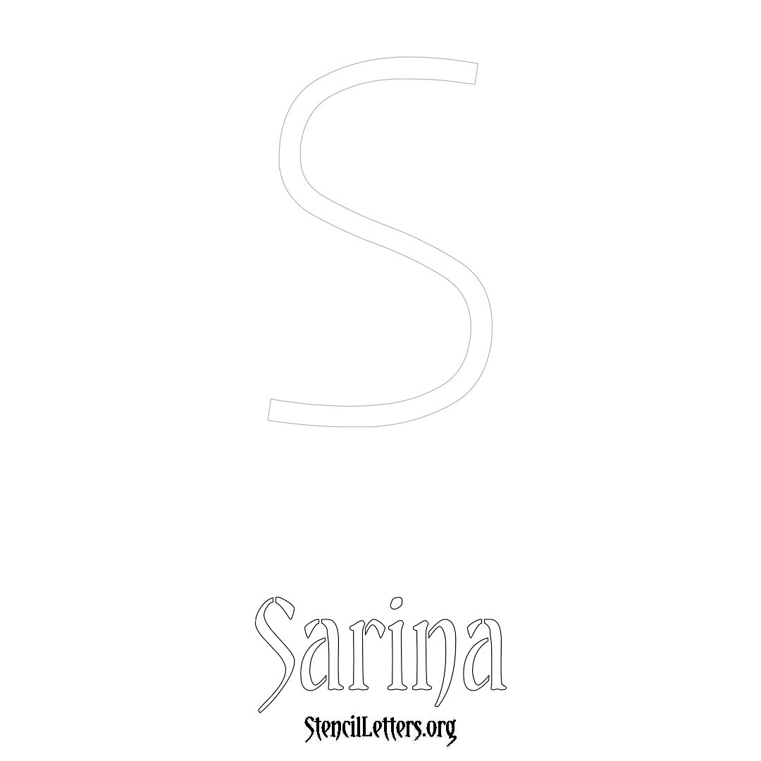 Sarina printable name initial stencil in Simple Elegant Lettering