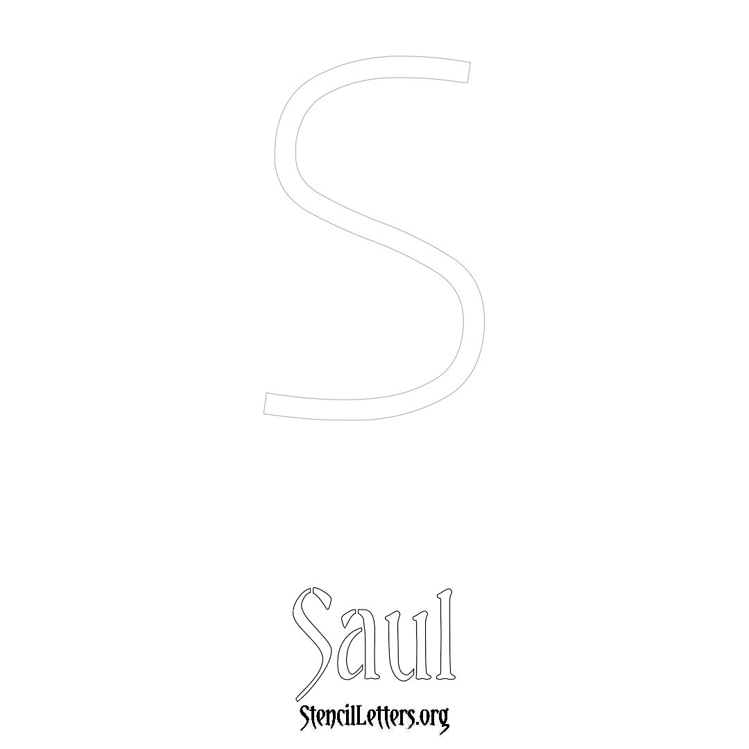 Saul printable name initial stencil in Simple Elegant Lettering