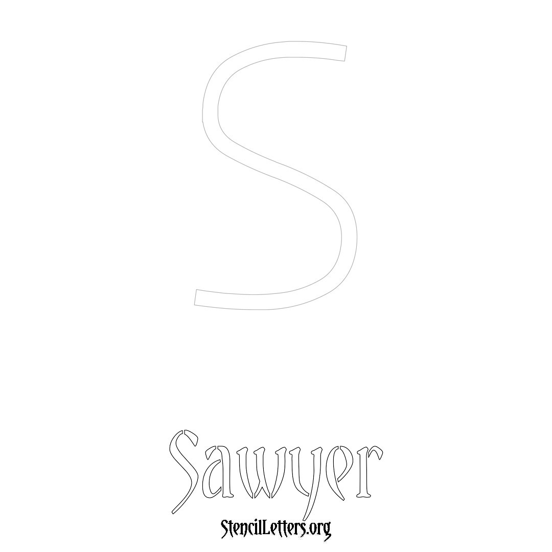 Sawyer printable name initial stencil in Simple Elegant Lettering