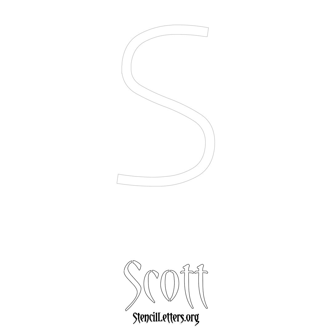 Scott printable name initial stencil in Simple Elegant Lettering