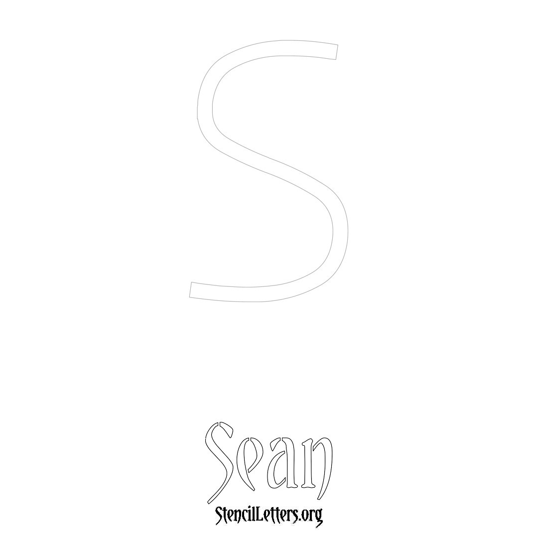 Sean printable name initial stencil in Simple Elegant Lettering