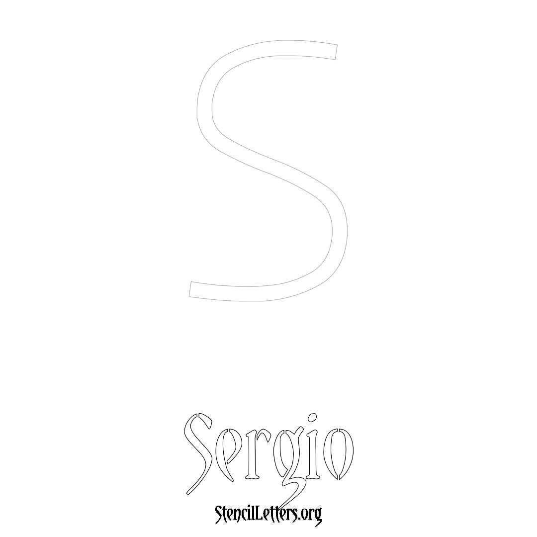 Sergio printable name initial stencil in Simple Elegant Lettering