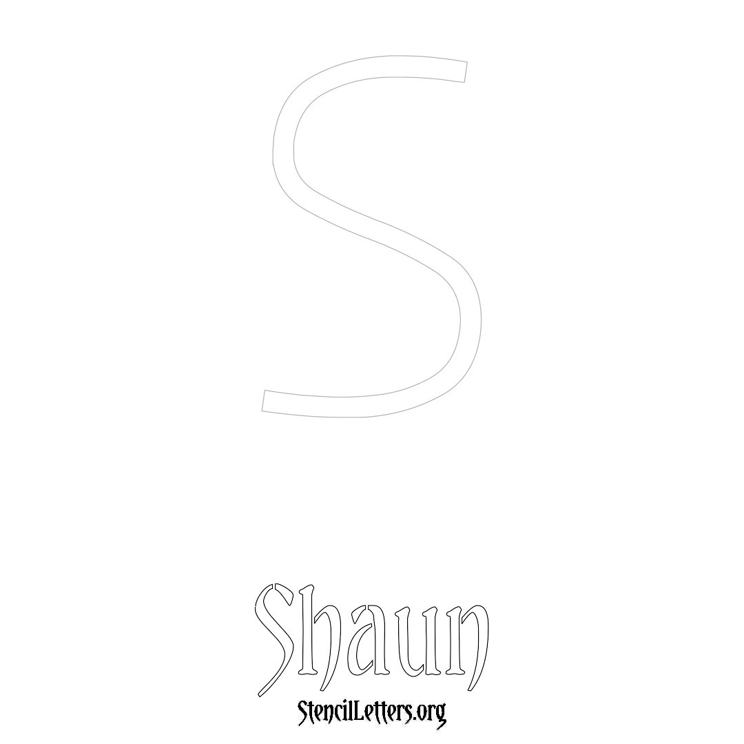 Shaun printable name initial stencil in Simple Elegant Lettering