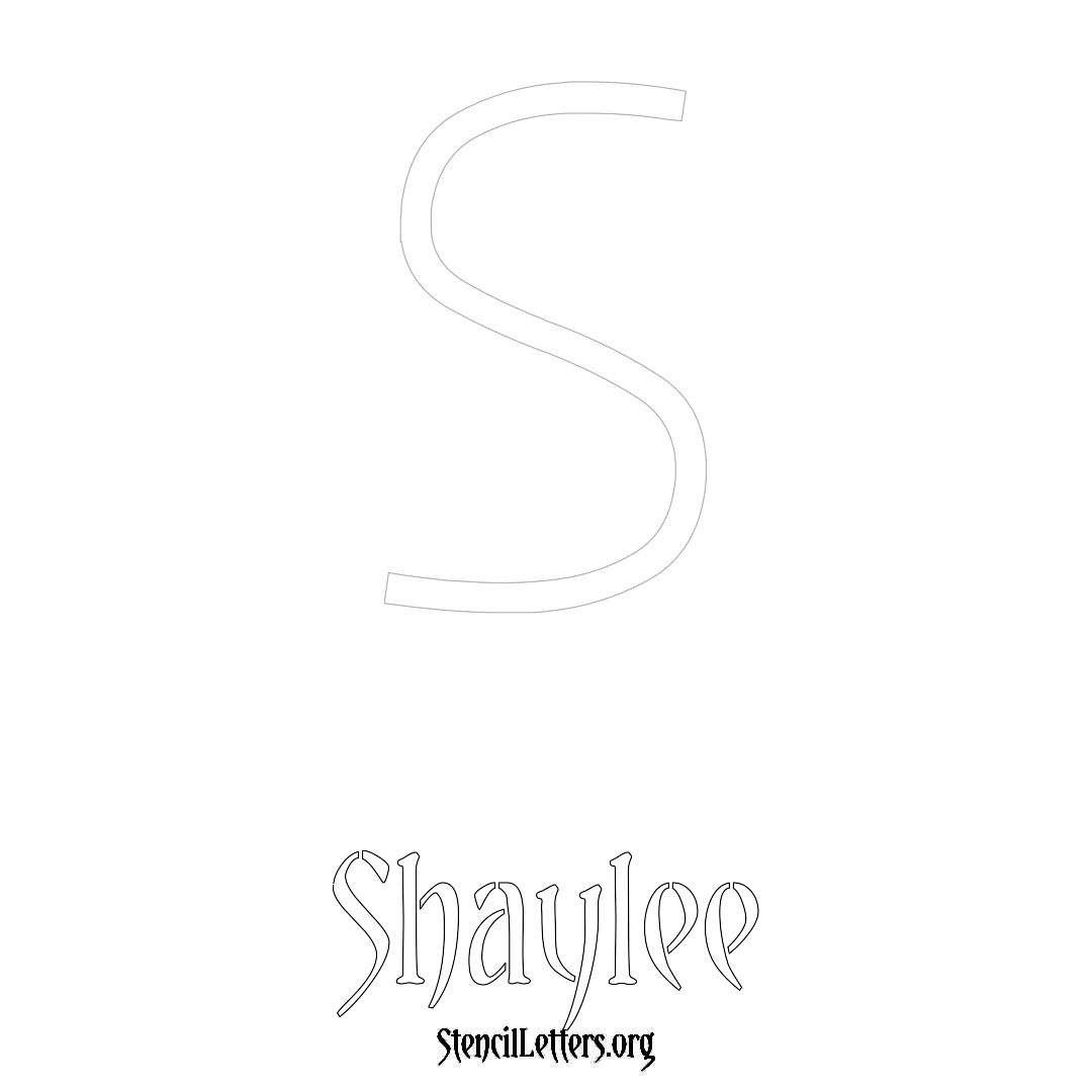 Shaylee printable name initial stencil in Simple Elegant Lettering