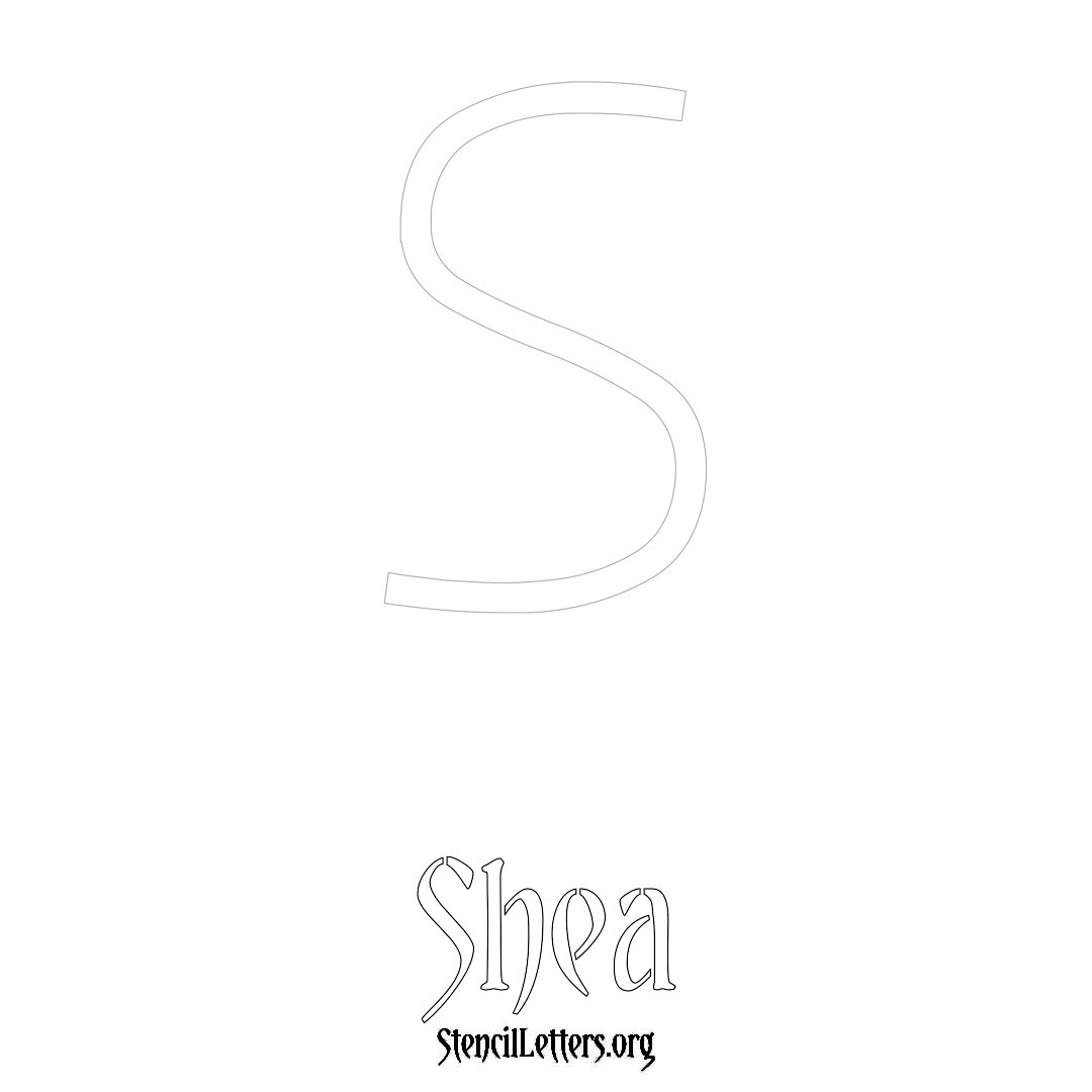 Shea printable name initial stencil in Simple Elegant Lettering