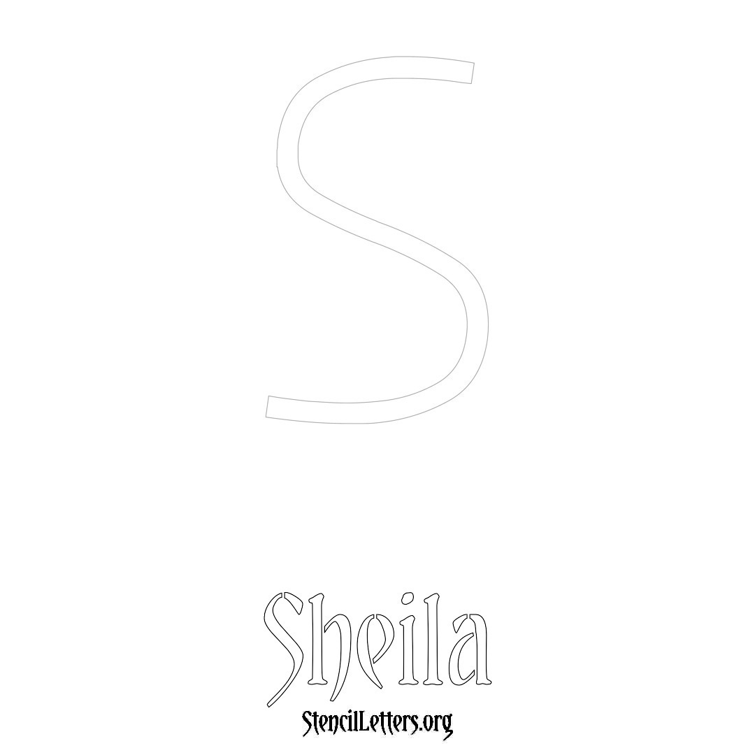 Sheila printable name initial stencil in Simple Elegant Lettering