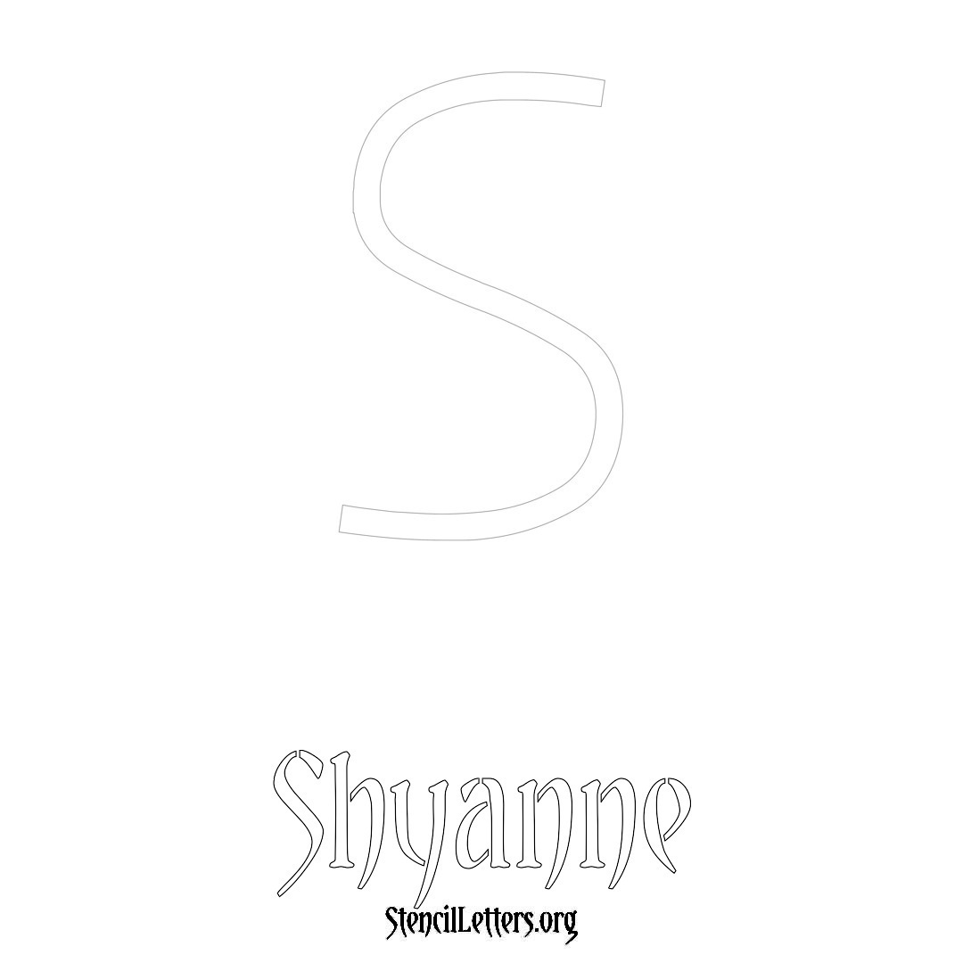 Shyanne printable name initial stencil in Simple Elegant Lettering