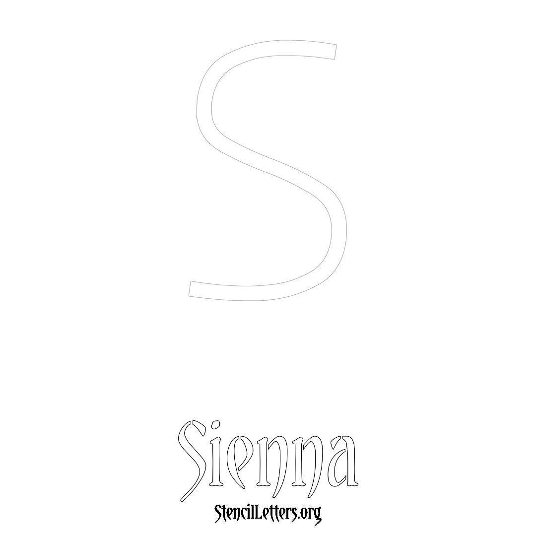 Sienna printable name initial stencil in Simple Elegant Lettering