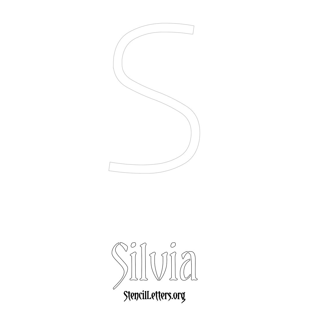 Silvia printable name initial stencil in Simple Elegant Lettering