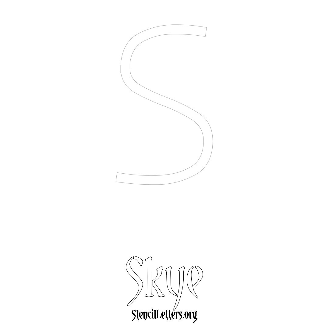 Skye printable name initial stencil in Simple Elegant Lettering