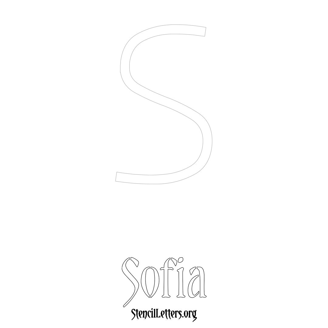 Sofia printable name initial stencil in Simple Elegant Lettering