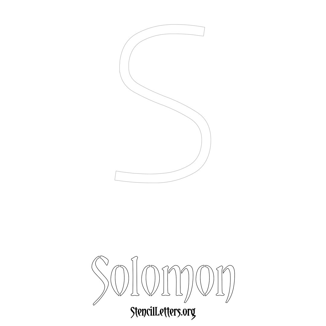 Solomon printable name initial stencil in Simple Elegant Lettering
