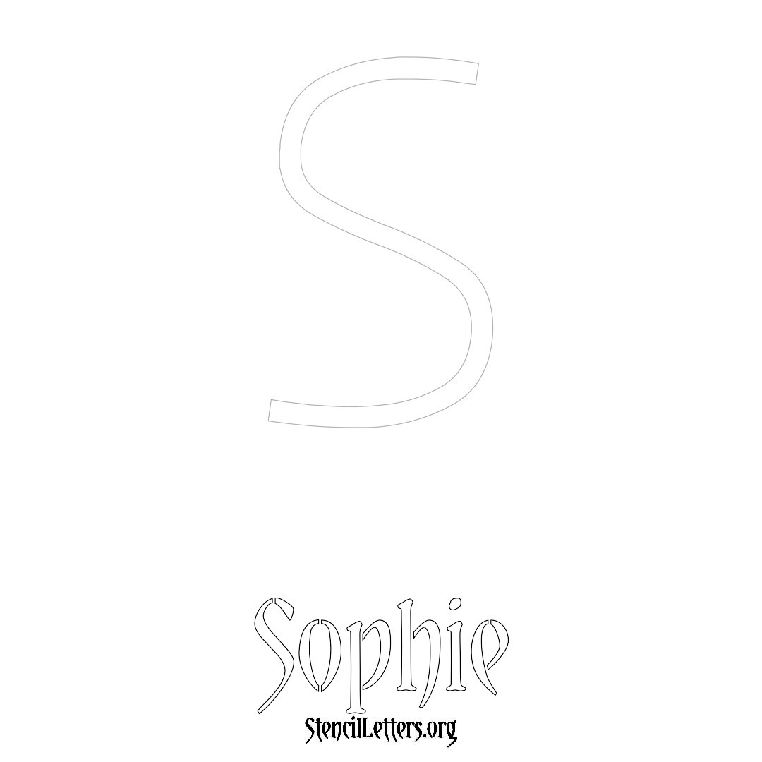 Sophie printable name initial stencil in Simple Elegant Lettering