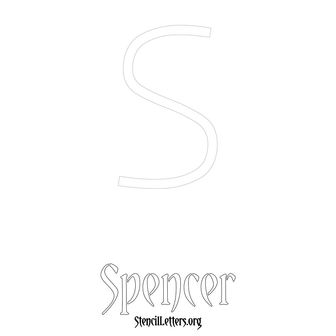 Spencer printable name initial stencil in Simple Elegant Lettering