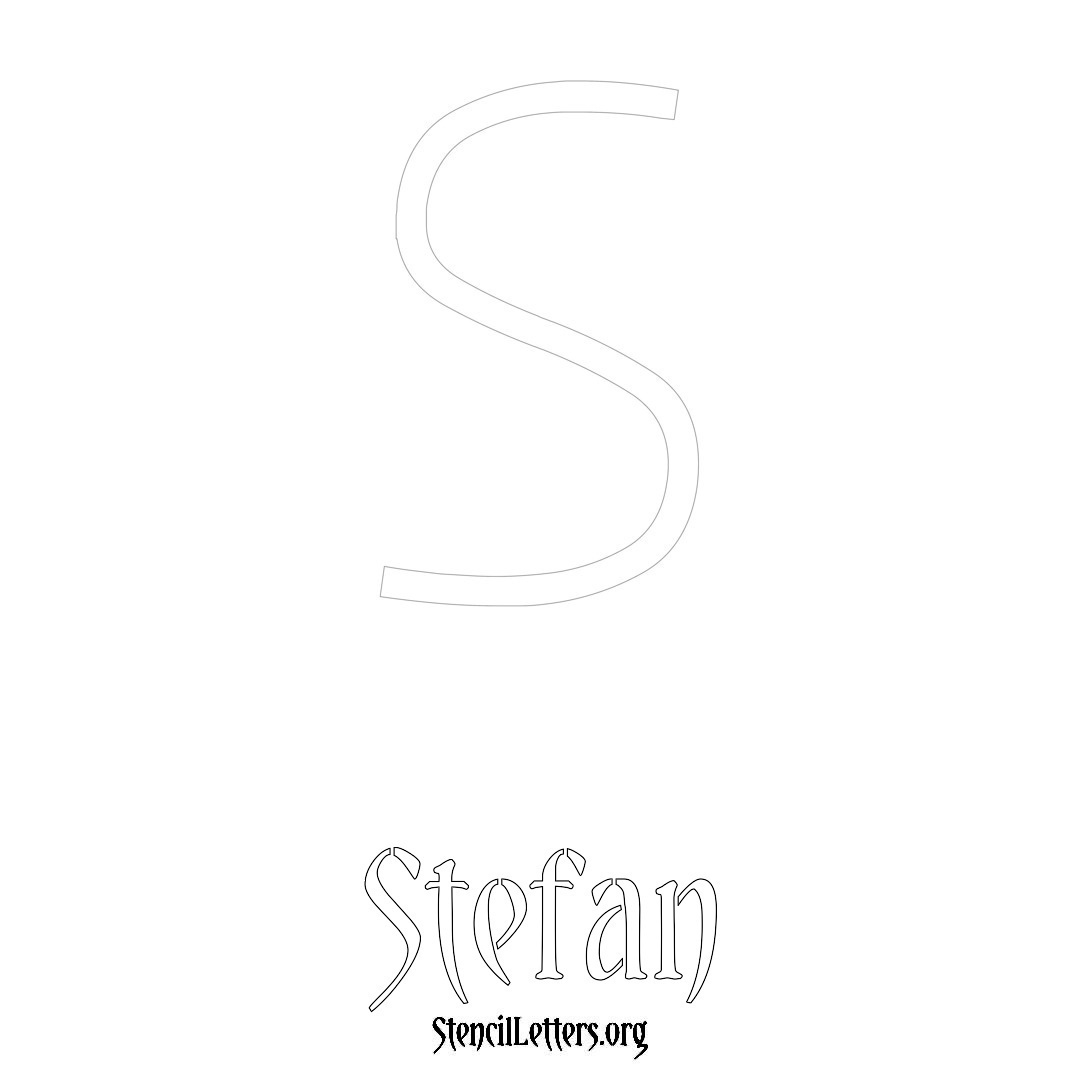 Stefan printable name initial stencil in Simple Elegant Lettering