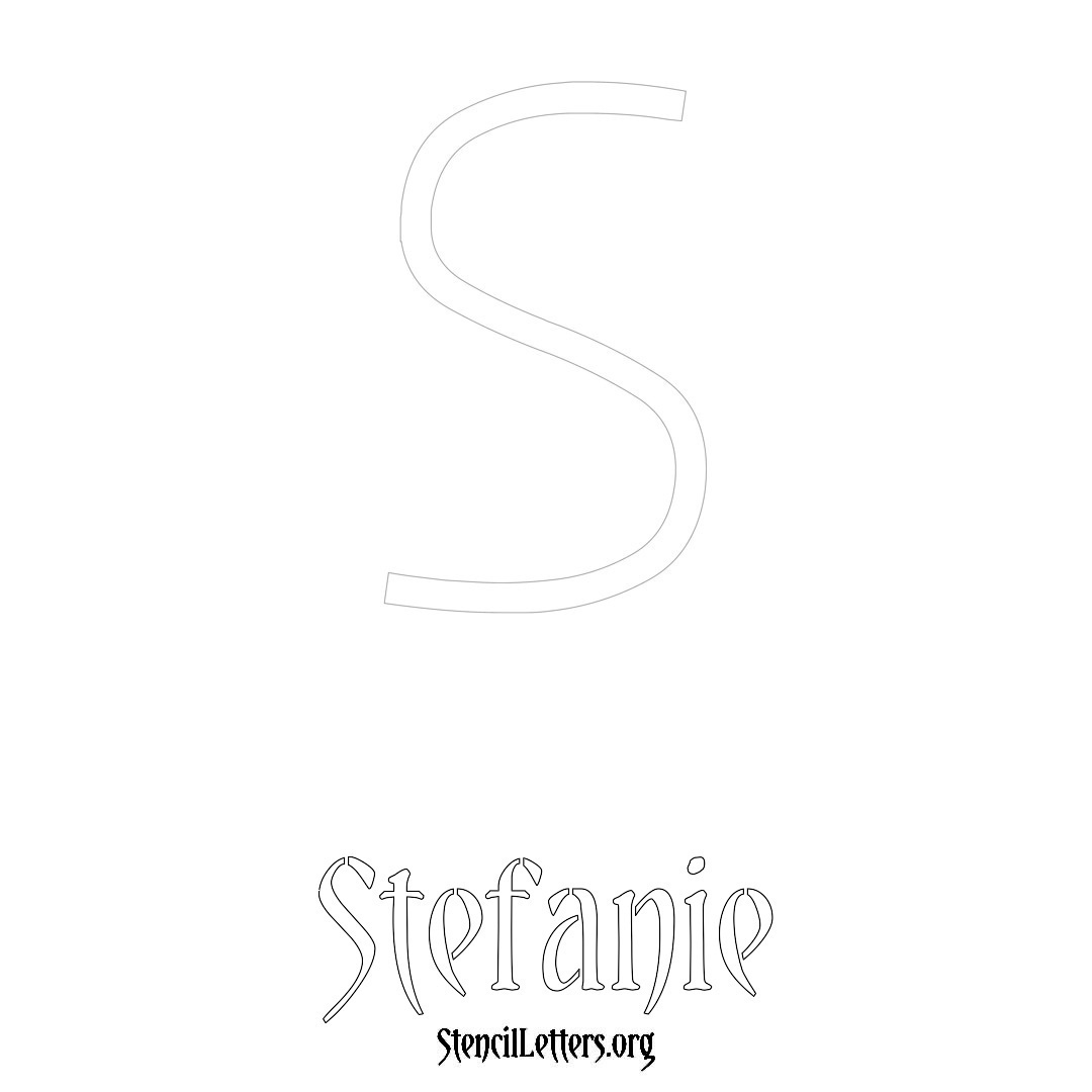 Stefanie printable name initial stencil in Simple Elegant Lettering