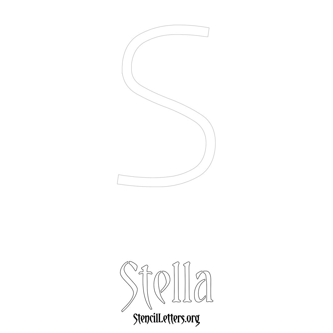 Stella printable name initial stencil in Simple Elegant Lettering