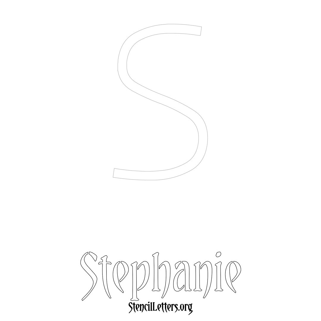 Stephanie printable name initial stencil in Simple Elegant Lettering