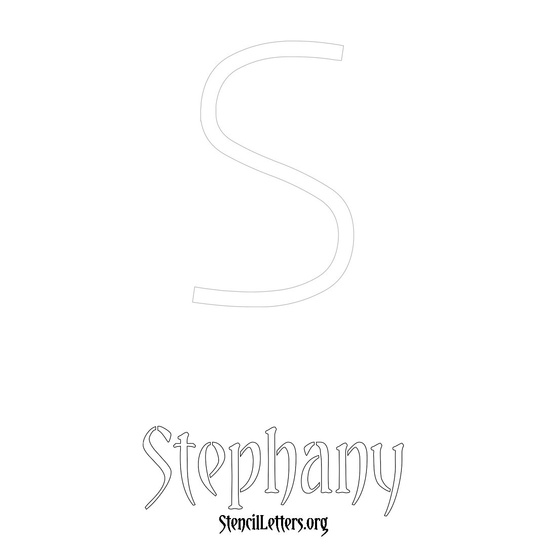 Stephany printable name initial stencil in Simple Elegant Lettering