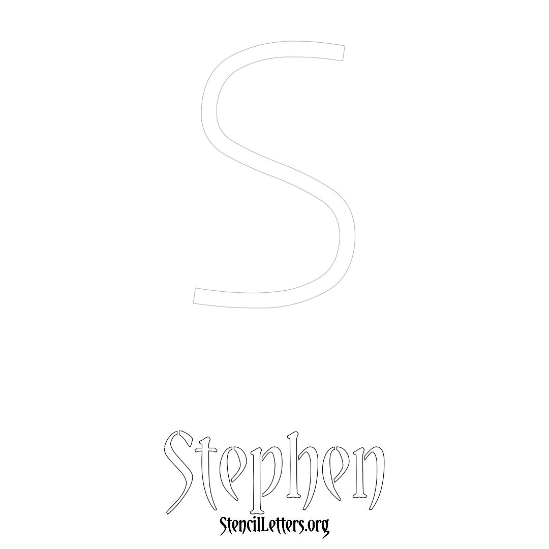 Stephen printable name initial stencil in Simple Elegant Lettering