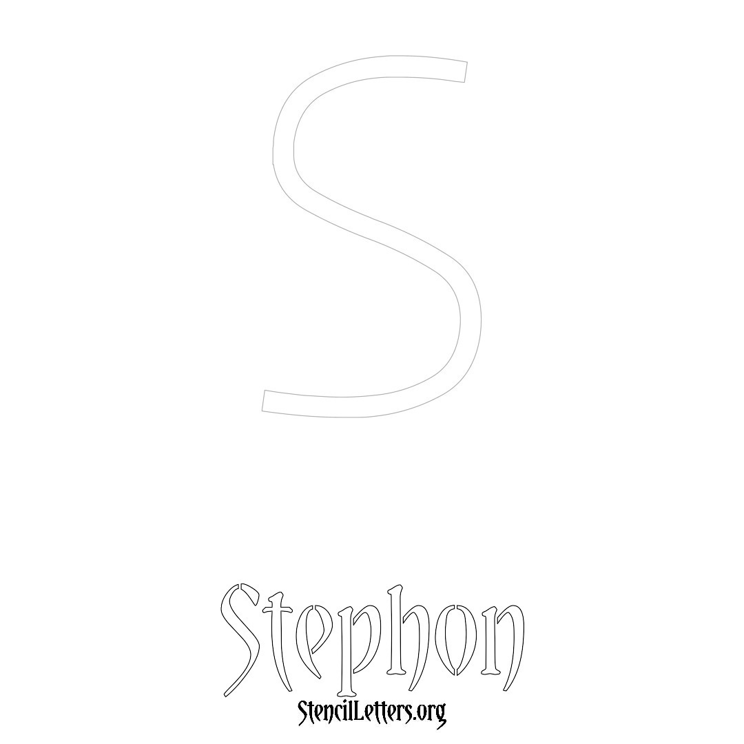 Stephon printable name initial stencil in Simple Elegant Lettering