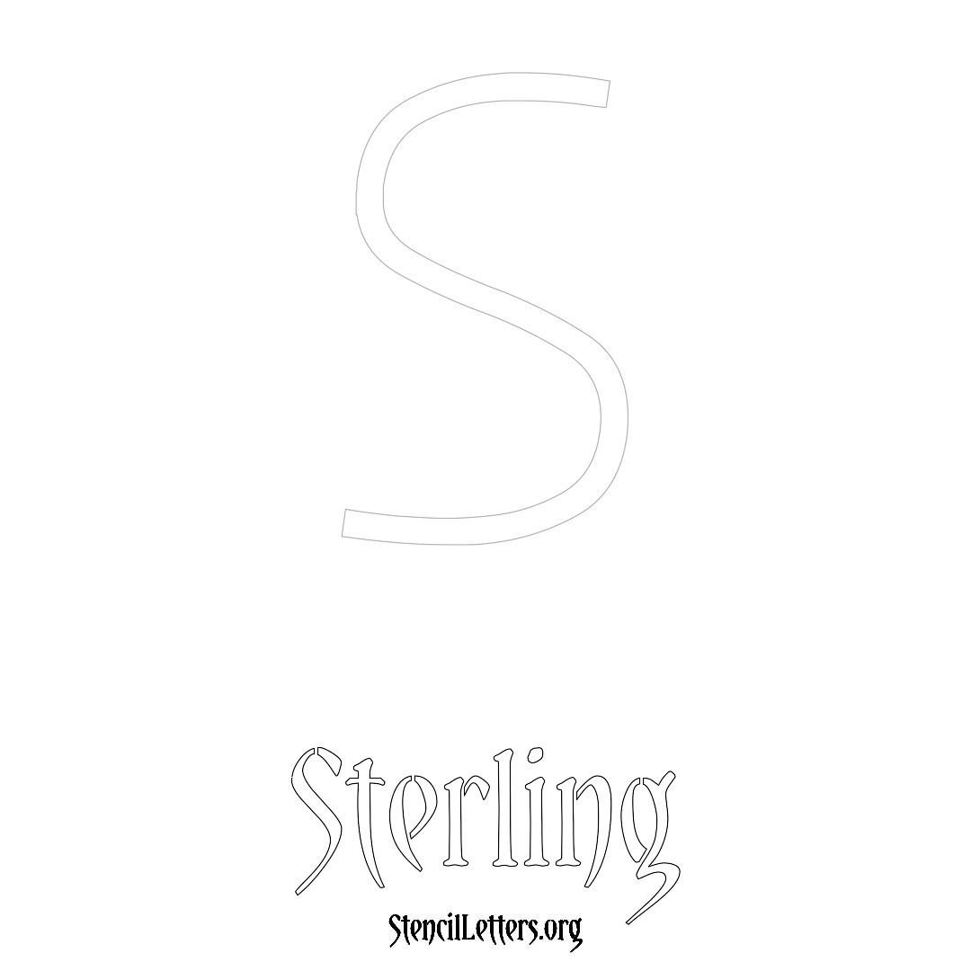 Sterling printable name initial stencil in Simple Elegant Lettering