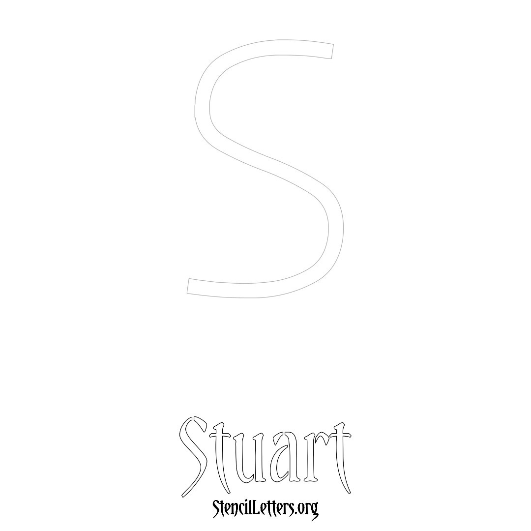 Stuart printable name initial stencil in Simple Elegant Lettering