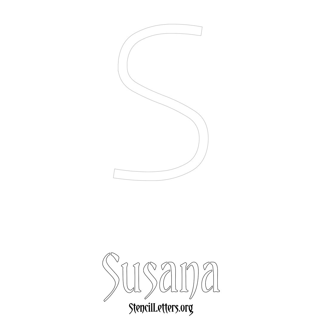 Susana printable name initial stencil in Simple Elegant Lettering