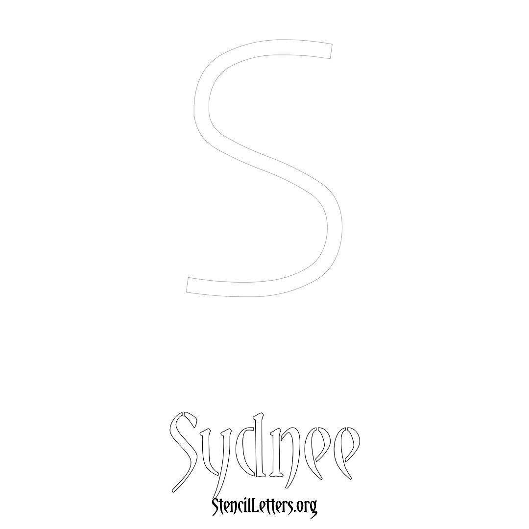 Sydnee printable name initial stencil in Simple Elegant Lettering