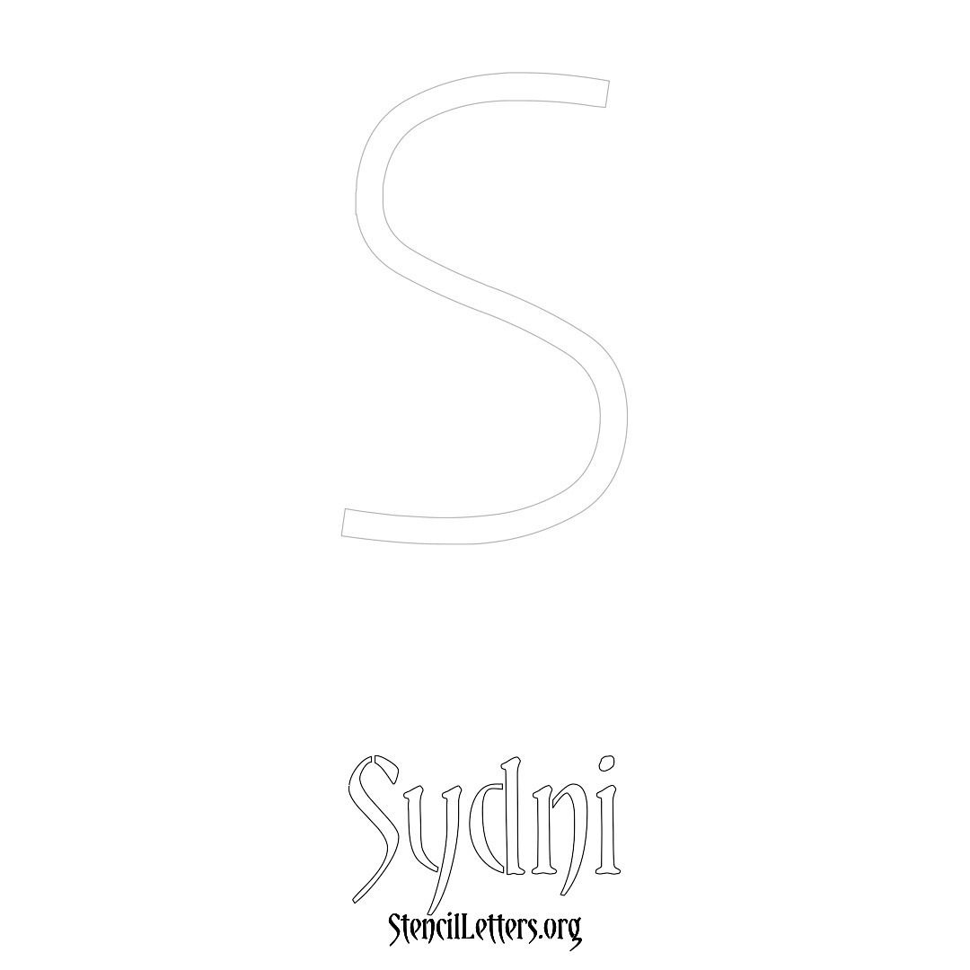 Sydni printable name initial stencil in Simple Elegant Lettering