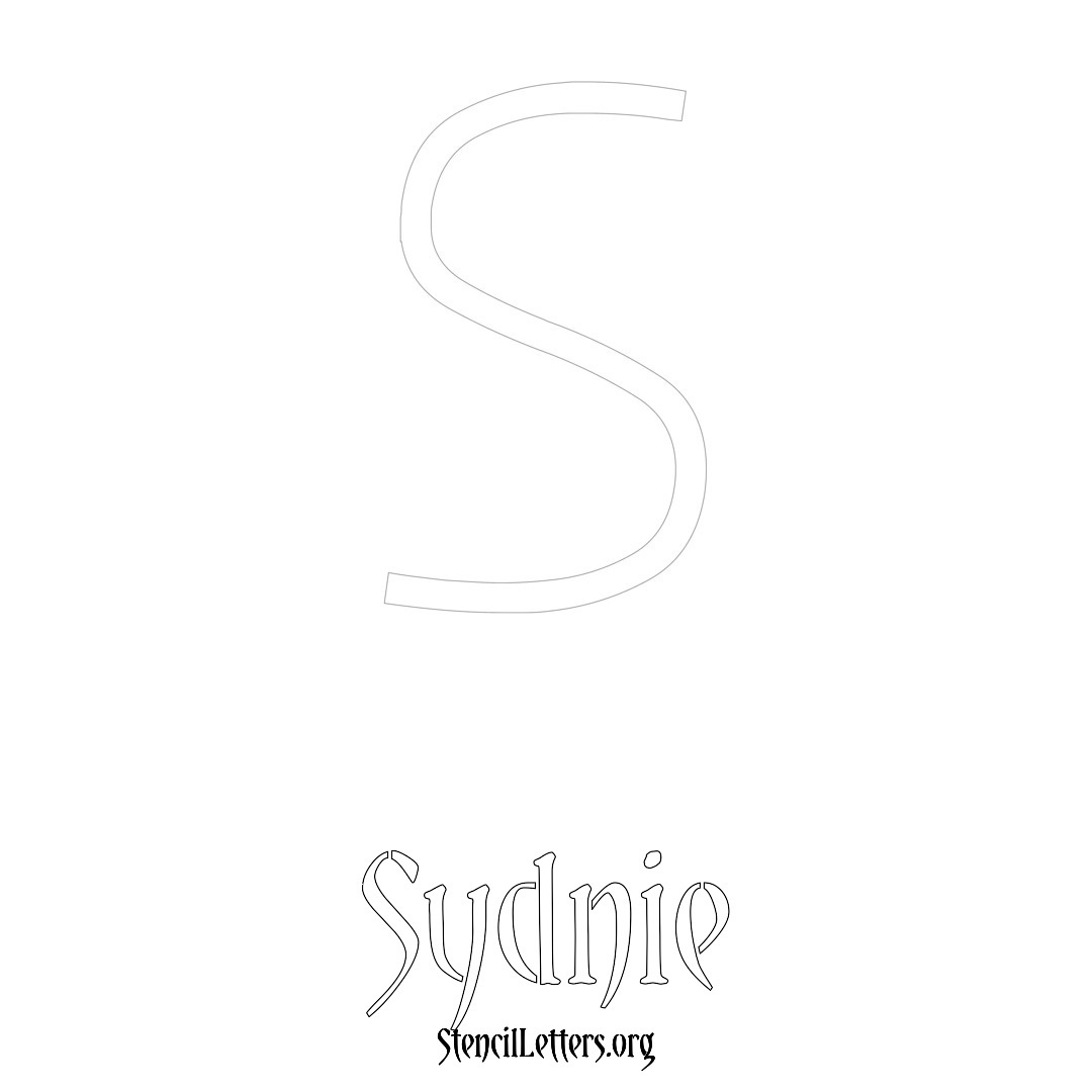 Sydnie printable name initial stencil in Simple Elegant Lettering