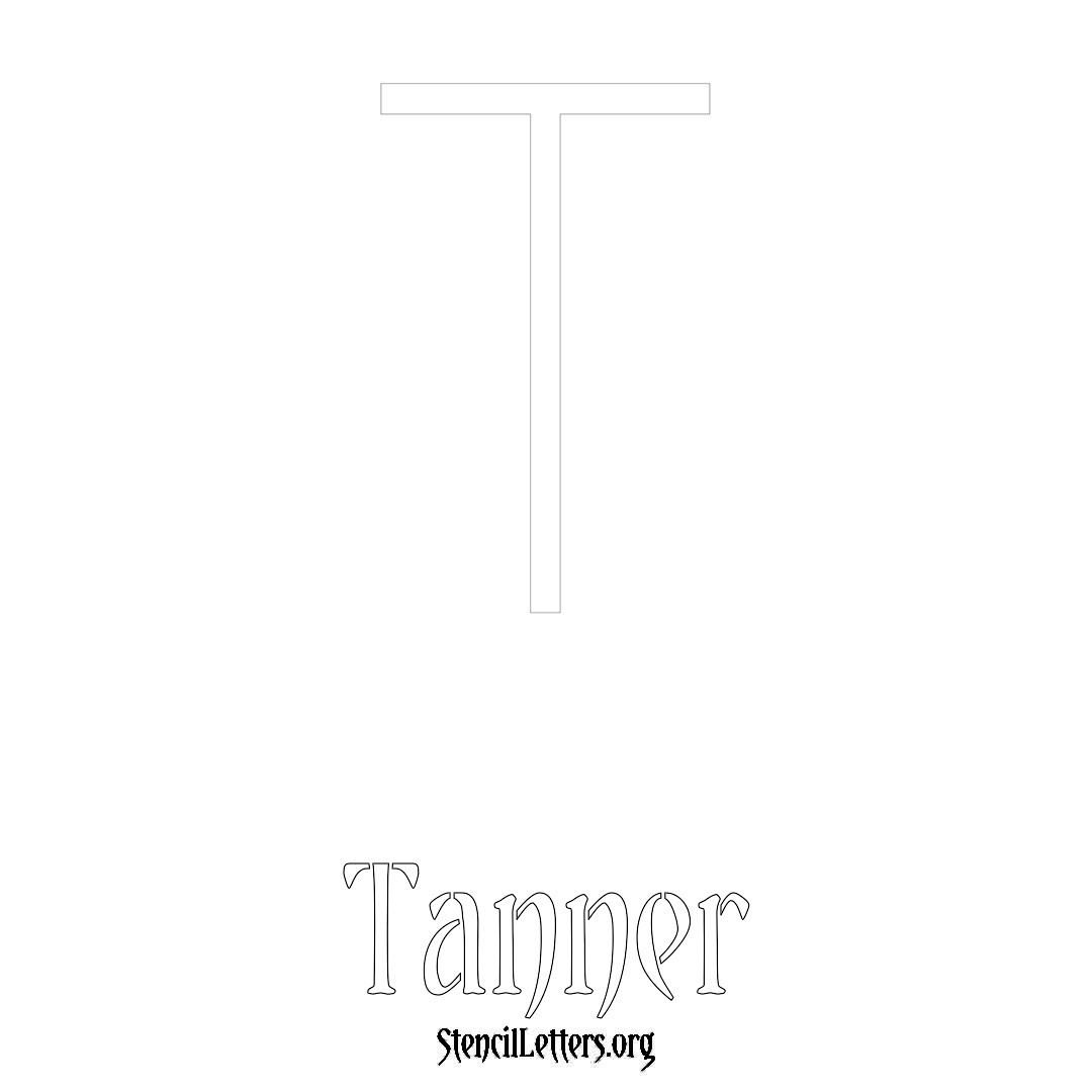 Tanner printable name initial stencil in Simple Elegant Lettering