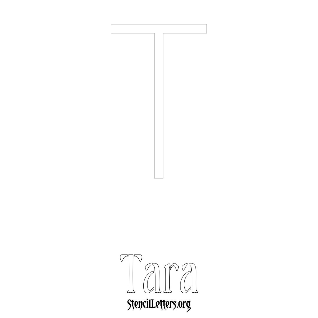 Tara printable name initial stencil in Simple Elegant Lettering