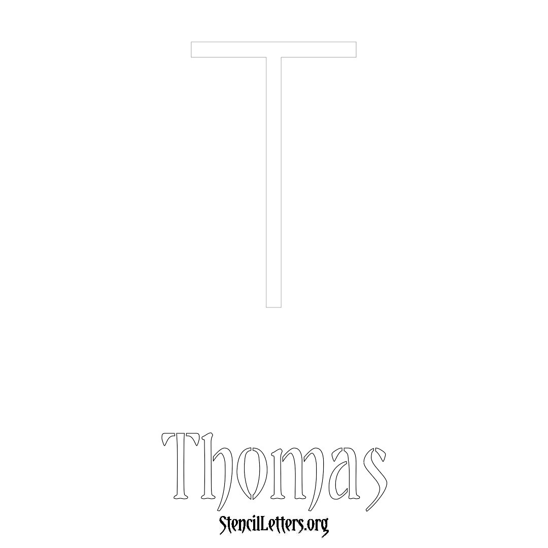 Thomas printable name initial stencil in Simple Elegant Lettering