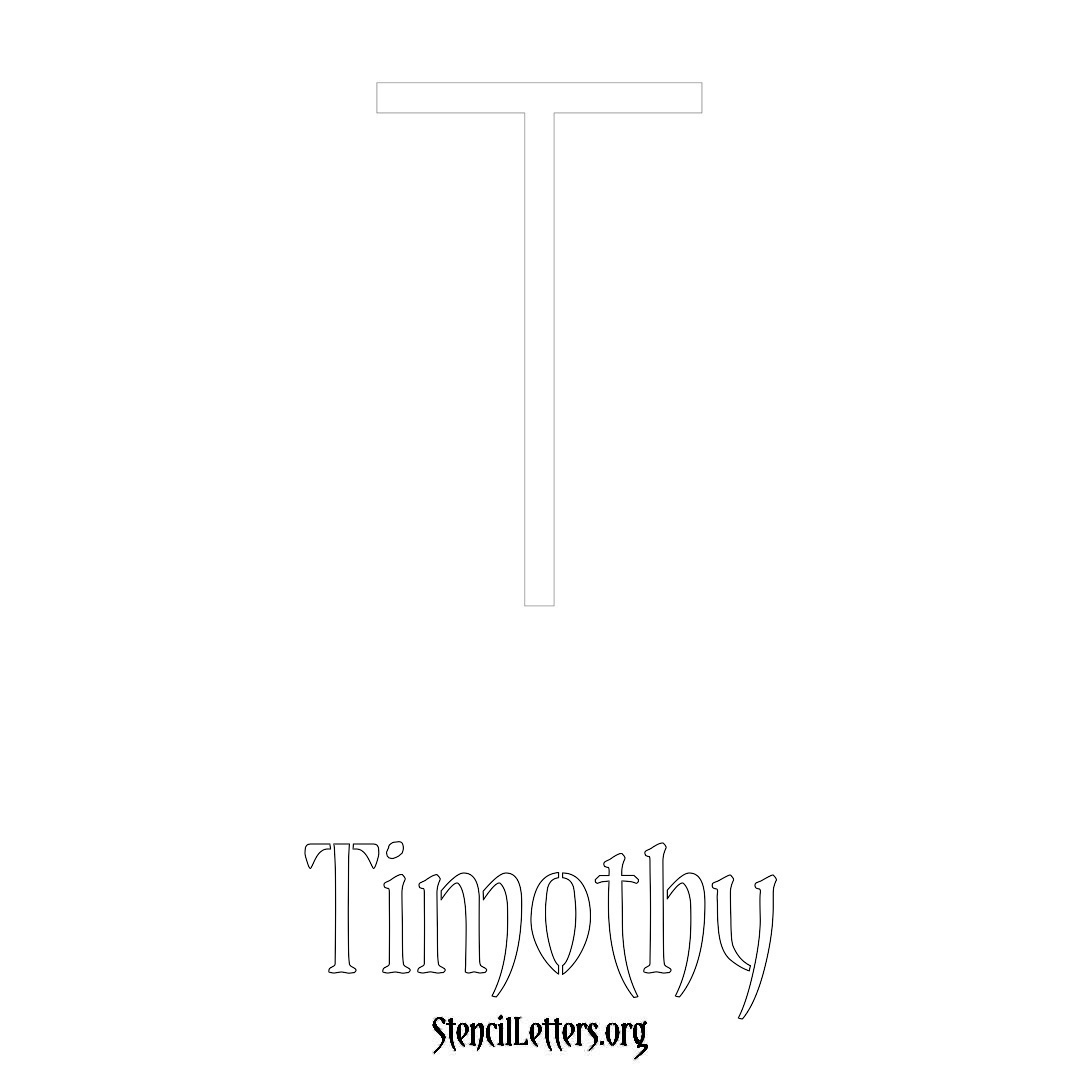 Timothy printable name initial stencil in Simple Elegant Lettering