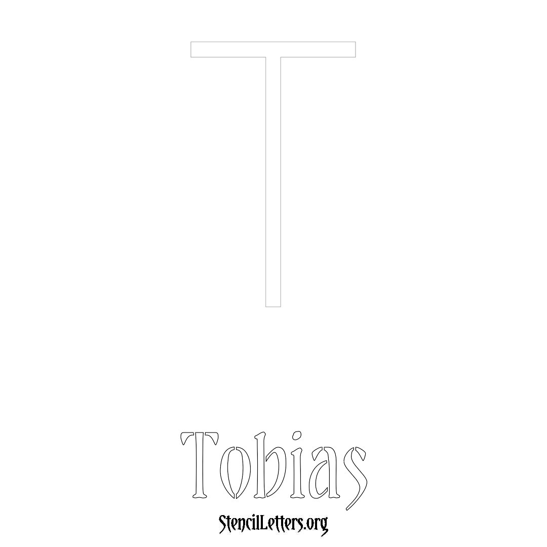 Tobias printable name initial stencil in Simple Elegant Lettering