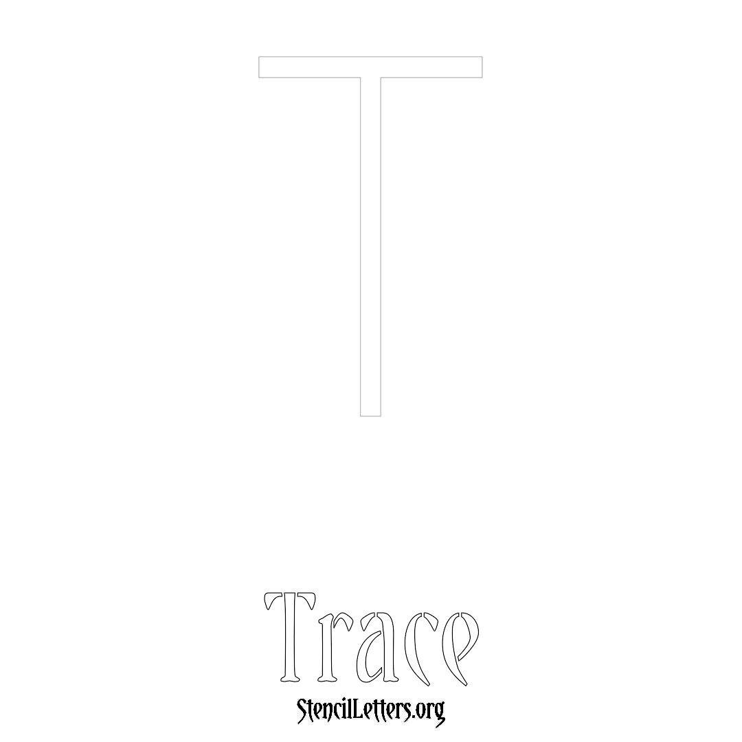 Trace printable name initial stencil in Simple Elegant Lettering