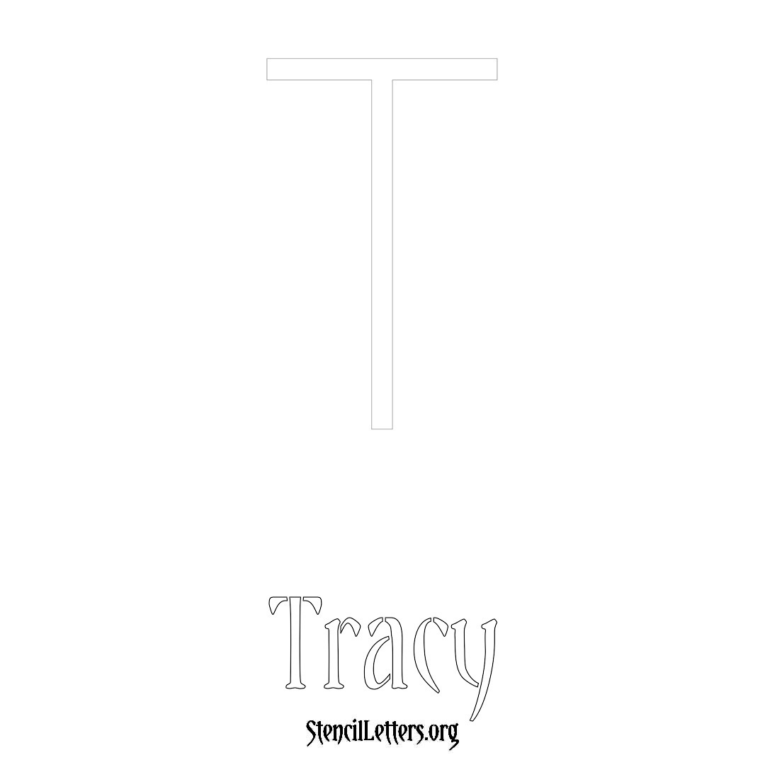 Tracy printable name initial stencil in Simple Elegant Lettering