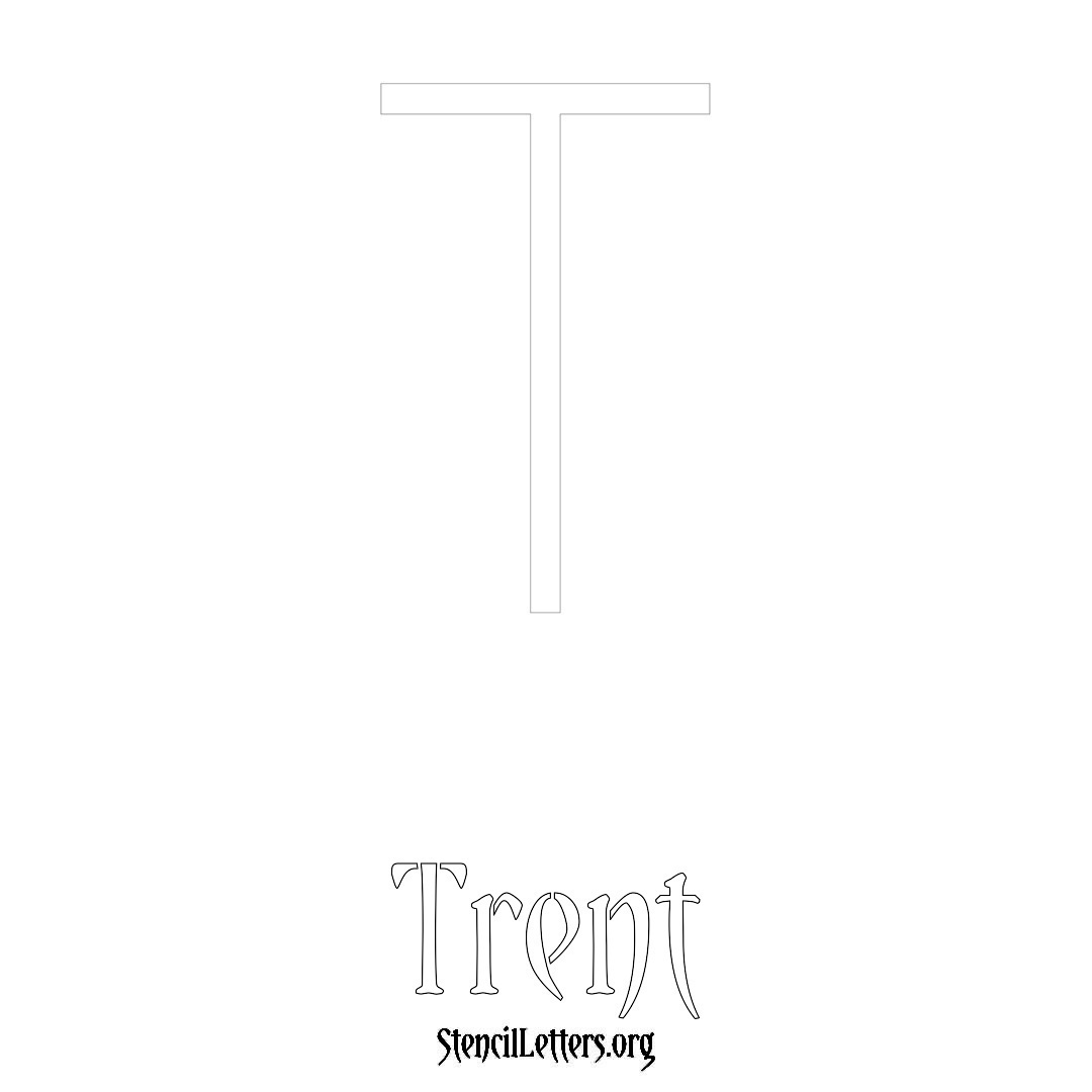 Trent printable name initial stencil in Simple Elegant Lettering