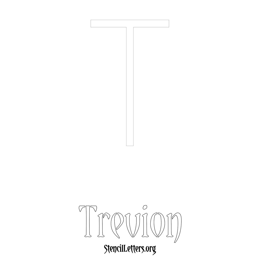 Trevion printable name initial stencil in Simple Elegant Lettering