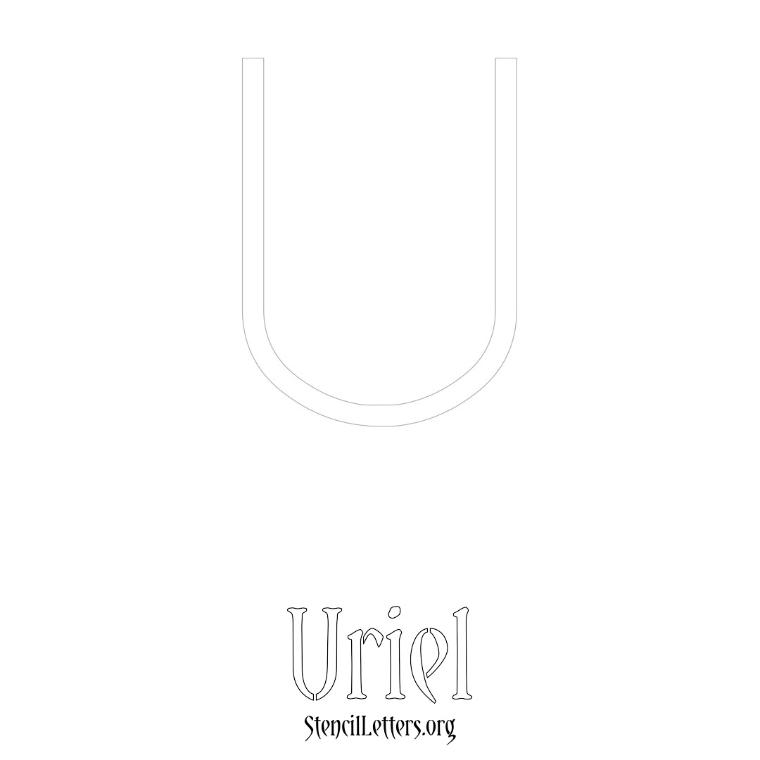 Uriel printable name initial stencil in Simple Elegant Lettering