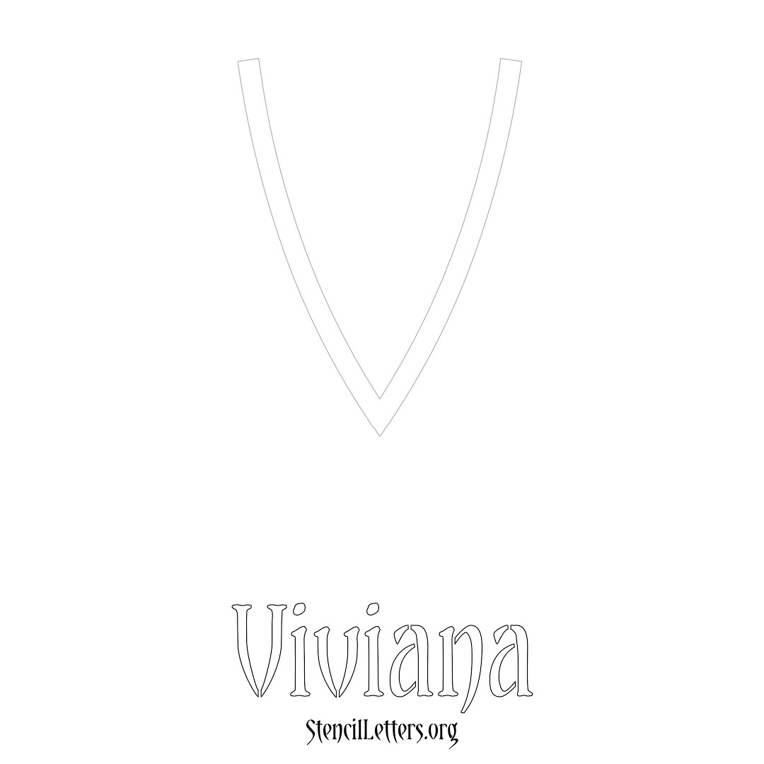 Viviana printable name initial stencil in Simple Elegant Lettering